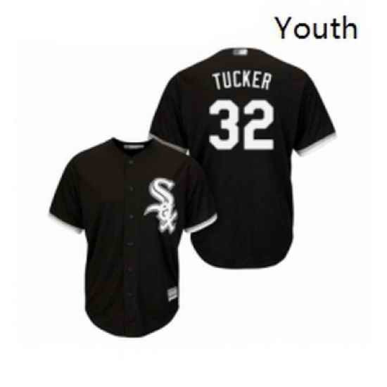 Youth Chicago White Sox 32 Preston Tucker Replica Black Alternate Home Cool Base Baseball Jersey